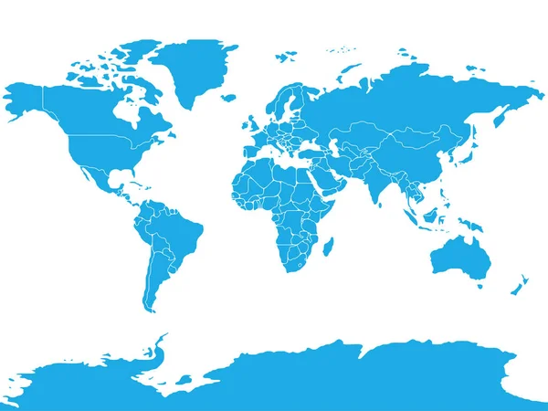 Uproszczona płynna granica Mapa świata — Wektor stockowy