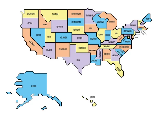 Carte rétro généralisée des États-Unis — Image vectorielle