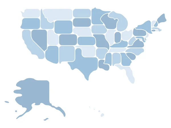 Mapa retro generalizado de Estados Unidos — Vector de stock