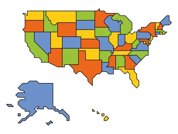 Verallgemeinerte Retro-Karte der USA — Stockvektor