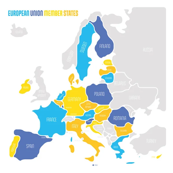 Απλουστευμένος ομαλός χάρτης της ΕΕ — Διανυσματικό Αρχείο