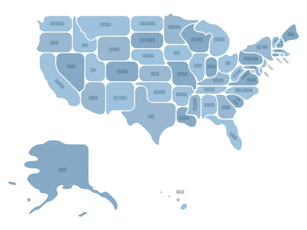 Mapa liso generalizado dos EUA —  Vetores de Stock