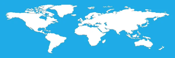 Izometryczna czysta mapa świata — Wektor stockowy