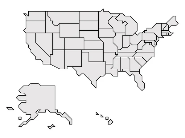 Všeobecná retro mapa USA — Stockový vektor