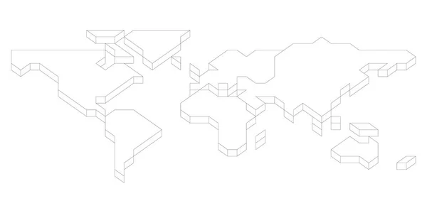 Mapa isométrico 3D do Mundo — Vetor de Stock