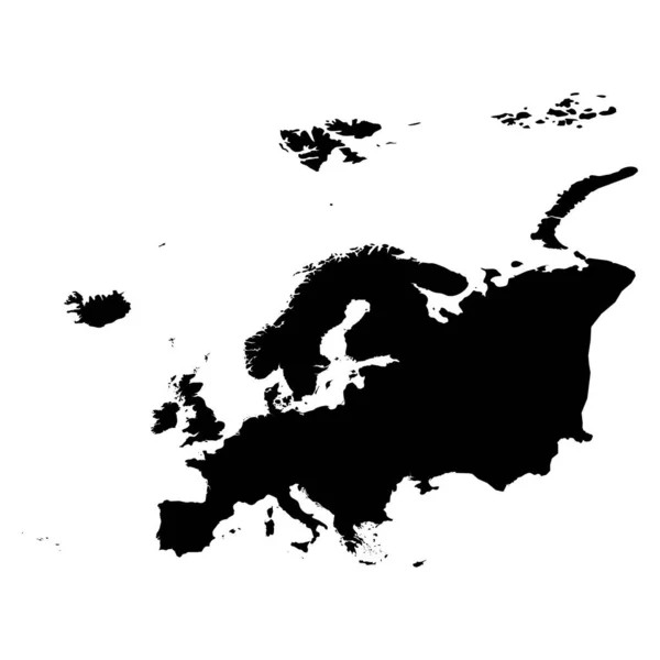 Europe - carte détaillée de la silhouette — Image vectorielle