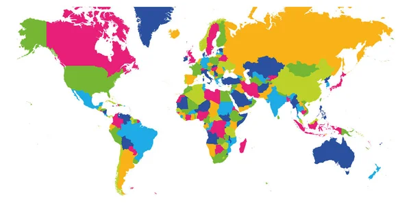 Mappa politica blu del mondo. — Vettoriale Stock