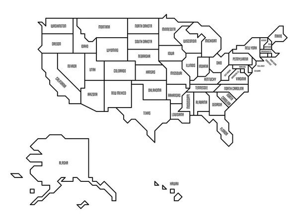 Az USA általános retro térképe — Stock Vector