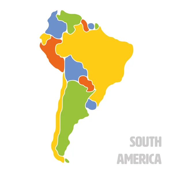 Mapa liso del continente sudamericano — Vector de stock