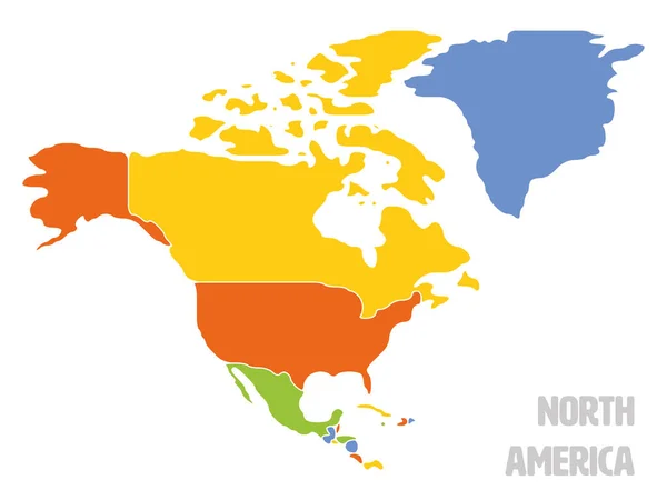 Gładka mapa kontynentu Ameryki Północnej — Wektor stockowy