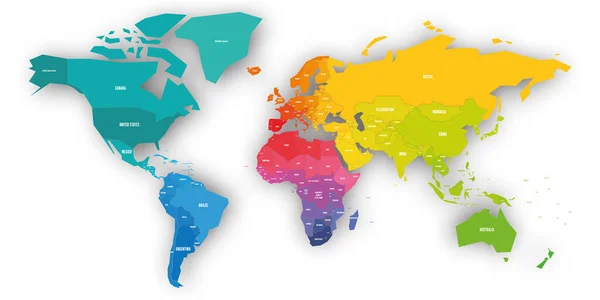 Mappa Vettoriale Colorata del Mondo — Vettoriale Stock