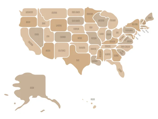 Узагальнена гладка карта США — стоковий вектор