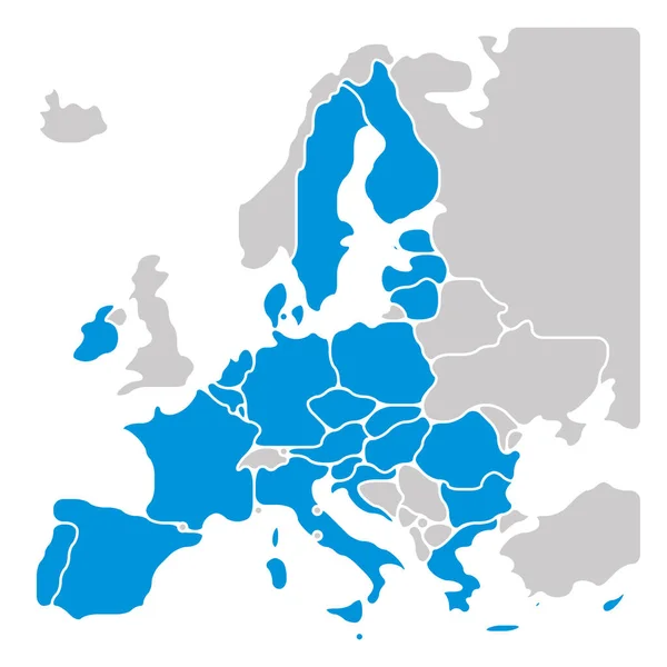 EUの簡素化された滑らかな地図 — ストックベクタ