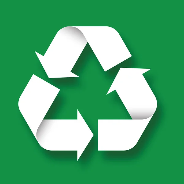 Símbolo de reciclaje universal blanco 3D — Vector de stock