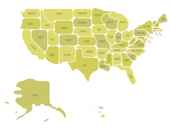 Verallgemeinerte glatte Karte der USA — Stockvektor