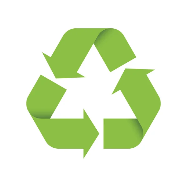 3D Green Universal Recycling Symbol — Stock Vector