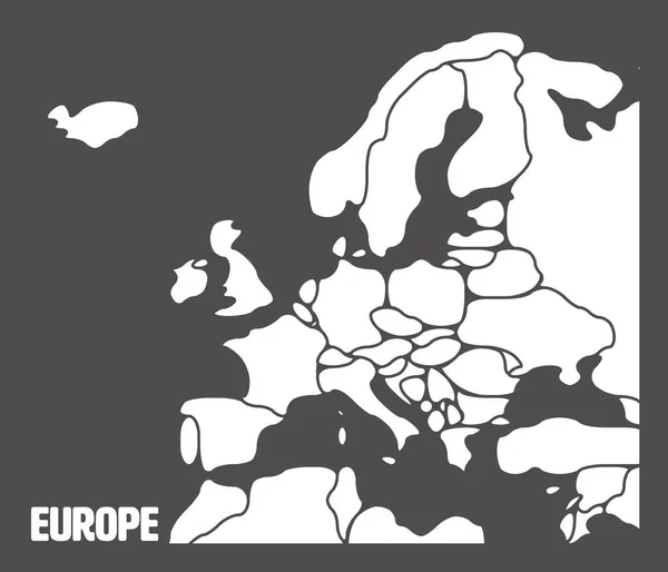 Soepele kaart van Europa continent — Stockvector