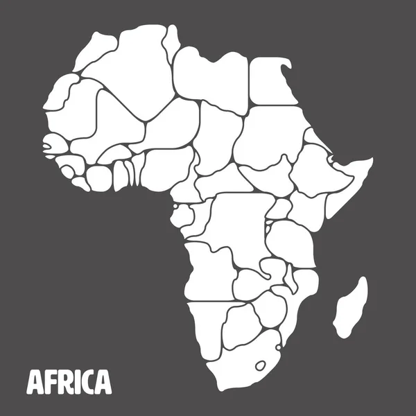 Carte lisse du continent africain — Image vectorielle