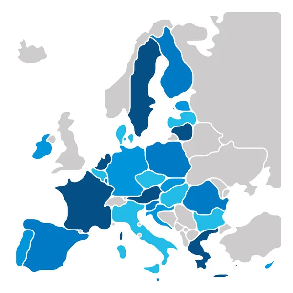Simplified smooth map of EU — Stock Vector