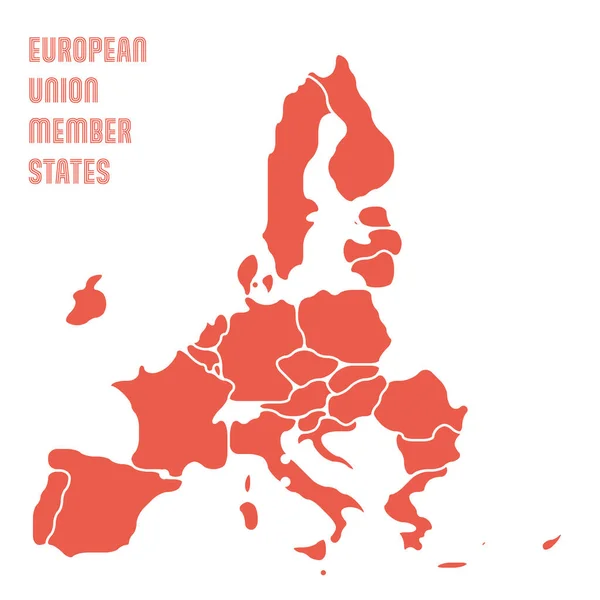 Mapa simplificado e harmonioso da UE —  Vetores de Stock