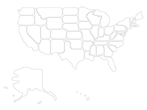 Zjednodušená hladká mapa USA — Stockový vektor