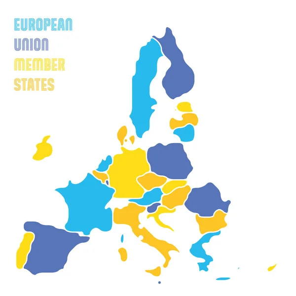 Mapa simplificado e harmonioso da UE —  Vetores de Stock