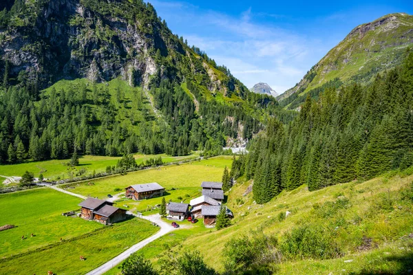 Idyllic alpine farm house and pasture — Stock Photo, Image