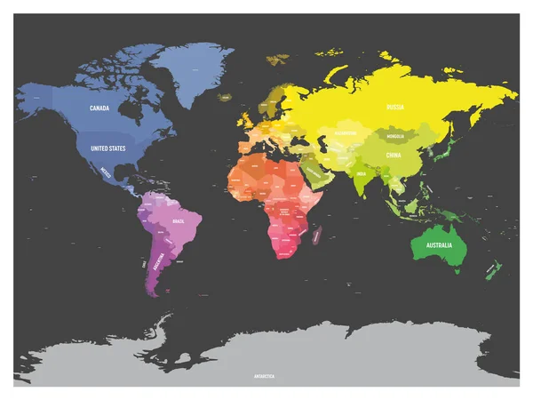 Барвиста політична карта світу — стоковий вектор