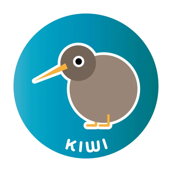 Happy Kiwi Bird childlike cartoon character — Stock Vector