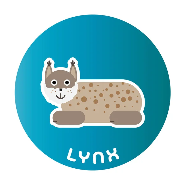 Happy Lynx personagem de desenhos animados infantis — Vetor de Stock