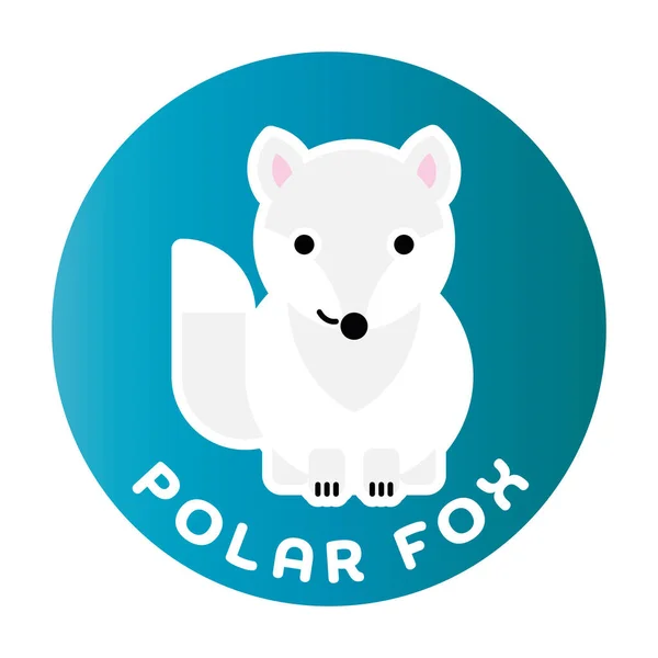 Feliz Arctic Fox personagem de desenho animado infantil — Vetor de Stock
