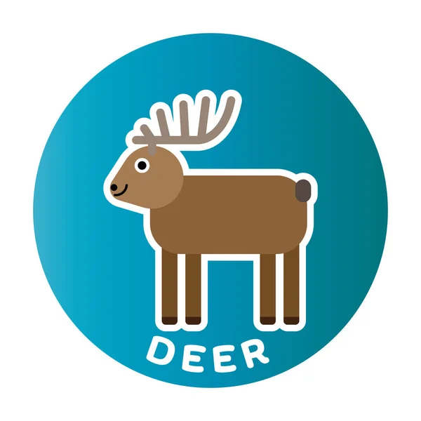 Happy Deer kindliche Zeichentrickfigur — Stockvektor