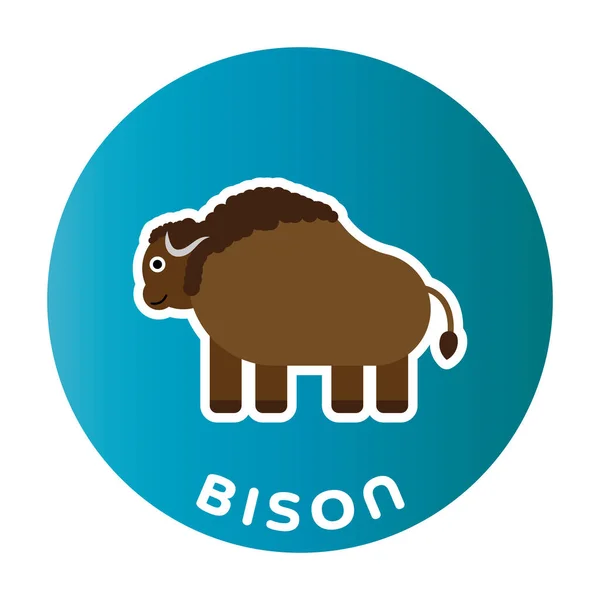 Bison feliz personaje de dibujos animados infantiles — Archivo Imágenes Vectoriales