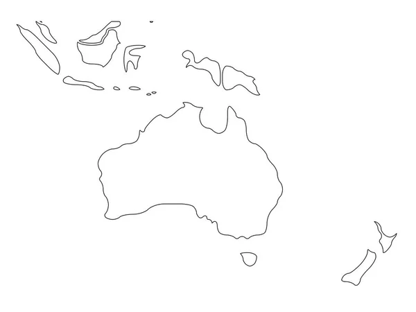 Mapa liso de Australia continente — Vector de stock