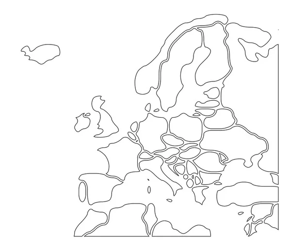 Soepele kaart van Europa continent — Stockvector