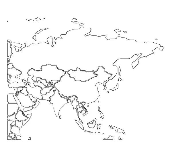 Mapa liso del continente asiático — Vector de stock