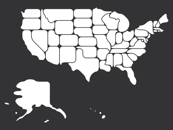 Mapa liso simplificado de EUA —  Vetores de Stock