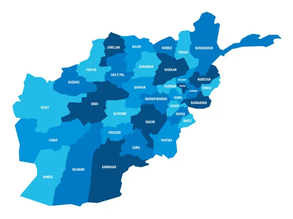 Афганистан - карта провинций — стоковый вектор