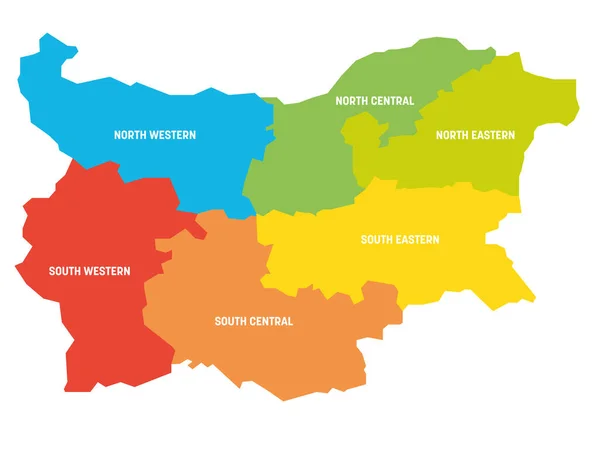 Bułgaria - mapa regionów — Wektor stockowy