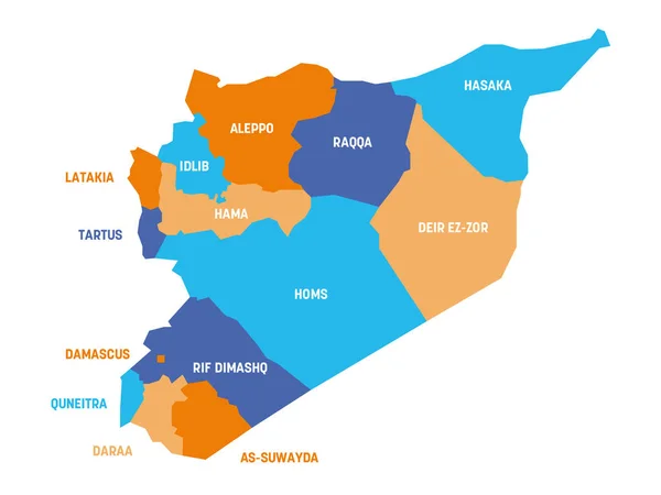 Suriye - Valilik haritası — Stok Vektör