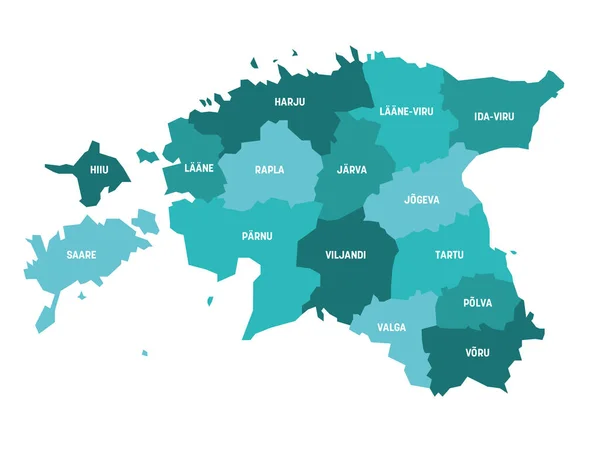 Estonia - Mapa de los condados — Vector de stock