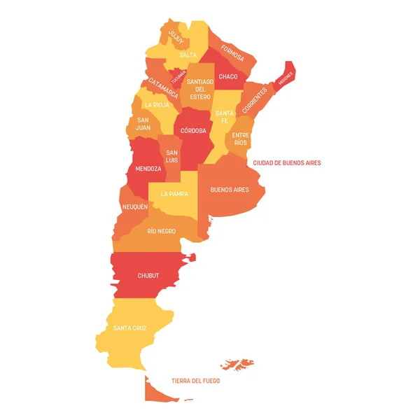 Argentinien - Karte der Provinzen — Stockvektor