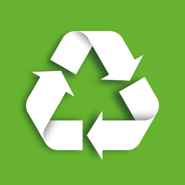 Símbolo de reciclaje universal blanco 3D — Vector de stock