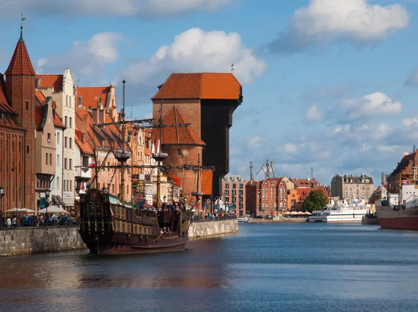 Motlawa riverside in Gdansk — Stock Photo, Image