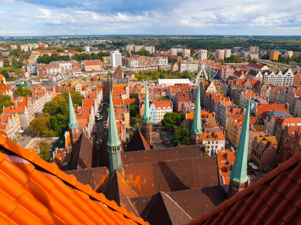 Gdansk régi város légifelvételek — Stock Fotó