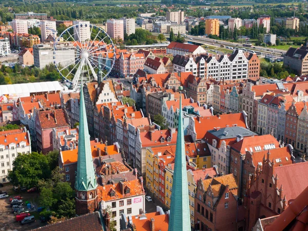 Gdansk Old Town aerial view — Stock Photo, Image
