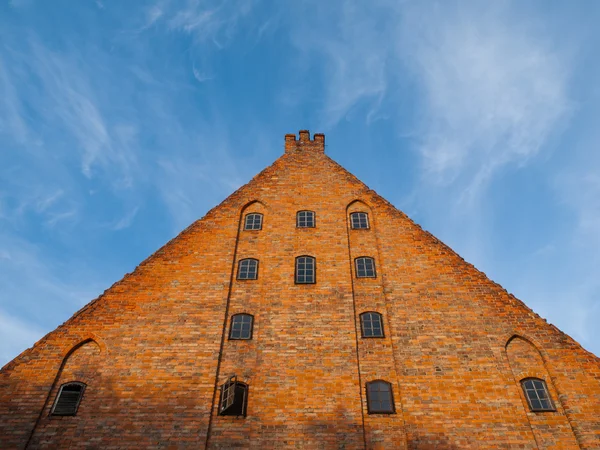 Large brick gable of Gdansk Little Mill — Stock Photo, Image