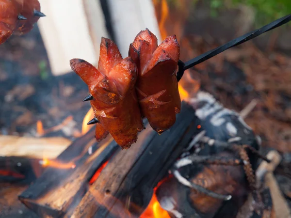 Drying sausage on a stick — Stock Photo, Image