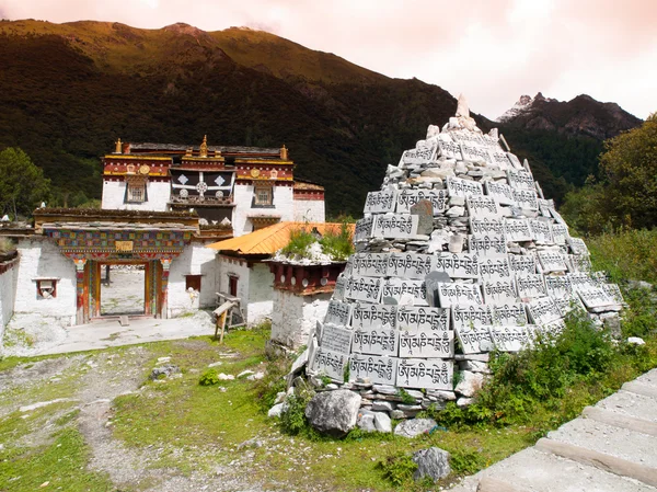 Chongu monastery in Yading — Stock Photo, Image