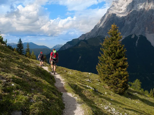 Trekking uomo nelle Alpi — Foto Stock